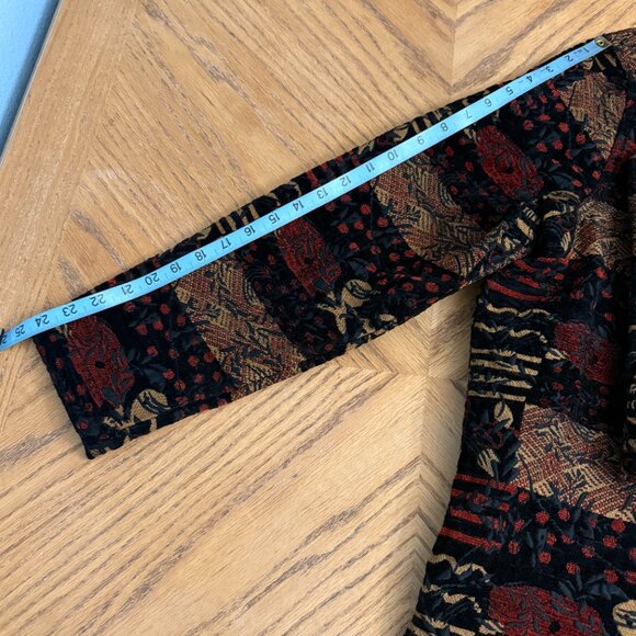 Tanjay Blazer Brocade Multicolor Jacket Geometric Pattern Long Sleeves Size L - Picture 10 of 12